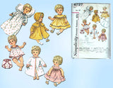 1960s Vintage Simplicity Sewing Pattern 4727 18" Betsy Wetsy Baby Doll Clothes