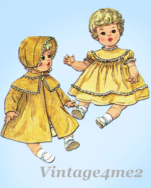 1960s Vintage Simplicity Sewing Pattern 4727 18" Betsy Wetsy Baby Doll Clothes