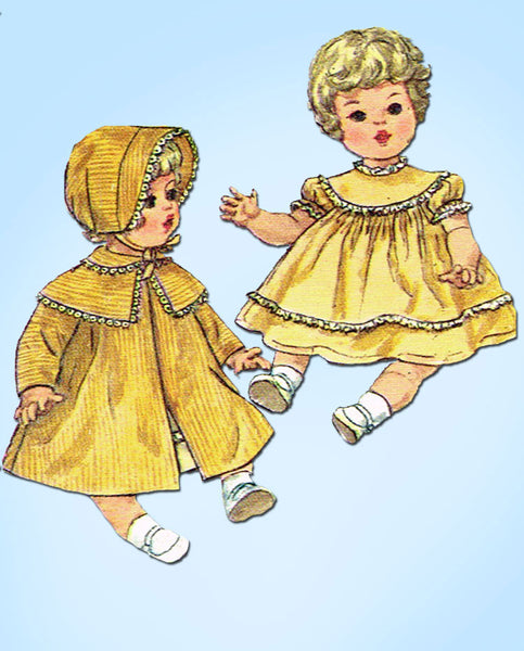 1960s Original Vintage Simplicity Sewing Pattern 4727 16in Baby Doll Clothes Set -Vintage4me2