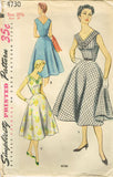 1950s Vintage Simplicity Sewing Pattern 4730 FF Misses Afternoon Dress Sz 39 B