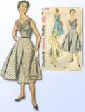 1950s Vintage Simplicity Sewing Pattern 4730 FF Misses Afternoon Dress Sz 39 B