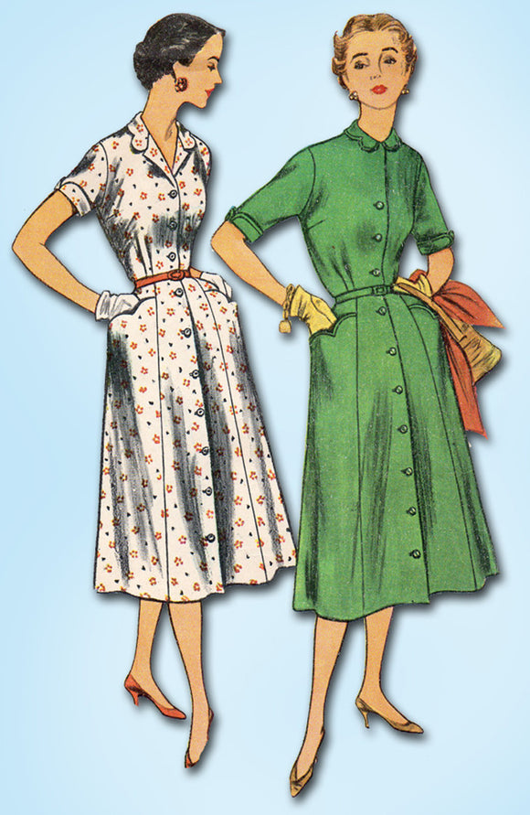 1950s Vintage Simplicity Sewing Pattern 4731 Uncut Misses Shirtwaist Dress Sz 12