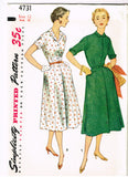 1950s Vintage Simplicity Sewing Pattern 4731 Uncut Misses Shirtwaist Dress Sz 12
