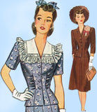 1940s Vintage Simplicity Sewing Pattern 4736 Misses WWII Rouched Suit Sz 36 Bust - Vintage4me2