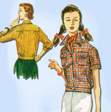 1950s Vintage Simplicity Sewing Pattern 4750 FF Misses Middy Blouse Jacket 31 B