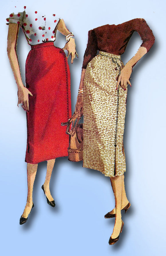 1950s Vintage Simplicity Sewing Pattern 4769 Uncut Simple Misses Skirt Size 24 W