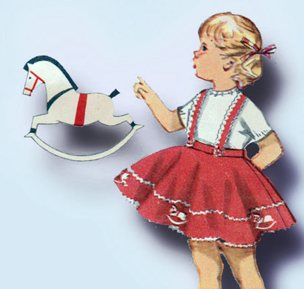 1950s Vintage Simplicity Sewing Pattern 4775 Toddler Girls Poodle Skirt Size 4