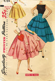 1950s Vintage Simplicity Sewing Pattern 4784 Easy Misses Circle Skirt Size 24 W