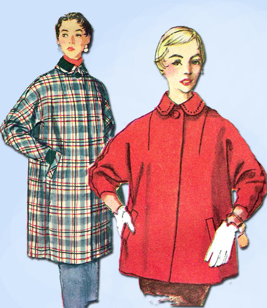 1950s Vintage Simplicity Sewing Pattern 4797 Uncut Misses Kimono Coat Sz 12 30 B