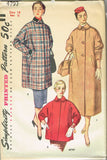 1950s Vintage Simplicity Sewing Pattern 4797 Uncut MIsses Swagger Coat Size 32 B