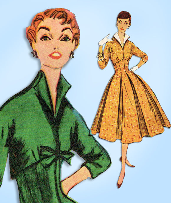 1950s Vintage Simplicity Sewing Pattern 4801 Uncut Misses Empire Dress Size 32 B