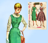 Simplicity 4808: 1950s Easy Misses Jumper Dress Sz 30 B Vintage Sewing Pattern