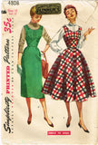 Simplicity 4808: 1950s Easy Misses Jumper Dress Sz 30 B Vintage Sewing Pattern