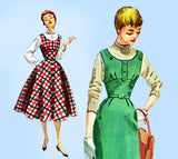 Simplicity 4808: 1950s Easy Misses Jumper Dress Sz 30 B Vintage Sewing Pattern