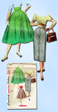 1950s Vintage Simplicity Sewing Pattern 4812 Easy Uncut Misses Day Skirt Sz 24 W -Vintage4me2