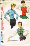 1950s Vintage Simplicity Sewing Pattern 4816 Uncut Misses Vest or Jacket Sz 30 B