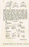 1950s Vintage Simplicity Sewing Pattern 4818 Uncut Misses Jacket Set Size 12 30B