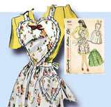 1940s Vintage Simplicity Sewing Pattern 4825 WWII Misses Heart Apron Sz Med