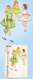 1960s Original Vintage Simplicity Pattern 4830 Toddler Girls Dress & Purse Sz 4