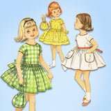 1960s Original Vintage Simplicity Pattern 4830 Toddler Girls Dress & Purse Sz 6x