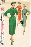 1950s Vintage Simplicity Sewing Pattern 4833 Uncut Misses Dress Gr8 Bodice Sz 12