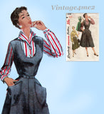 1950s Vintage Simplicity Sewing Pattern 4838 Charming Misses Dress or Jumper 38 B