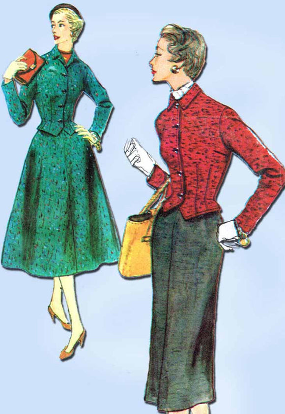 1950s Vintage Simplicity Sewing Pattern 4844 Uncut Misses Versatile Suit Sz 16