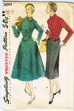 1950s Vintage Simplicity Sewing Pattern 4844 FF Misses Suit w 2 Skirts Size 14