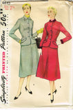 1950s Vintage Simplicity Sewing Pattern 4845 Uncut Misses Suit Half Size 37 Bust