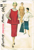 1950s Vintage Simplicity Sewing Pattern 4847 FF Misses Maternity Skirt & Top 32B
