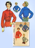 1950s Vintage Simplicity Sewing Pattern 4855 Uncut Misses Battle Jacket Size 12