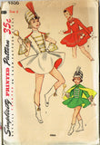 1950s Vintage Simplicity Sewing Pattern 4866 Toddler Girls Uncut  Majorette Costume Sz 6 Vintage4me2