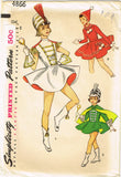 1950s Vintage Simplicity Sewing Pattern 4866 Girls Complete  Majorette Costume Sz 8