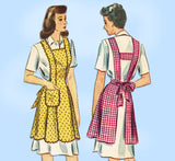 1940s Vintage Simplicity Sewing Pattern 4868 Classic Misses Farm Kitchen Apron MED