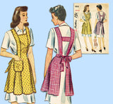 1940s Vintage Simplicity Sewing Pattern 4868 Classic Misses Farm Kitchen Apron MED