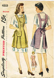 1940s Vintage Simplicity Sewing Pattern 4868 Classic Misses Farm Kitchen Apron MED