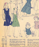 1940s Vintage Simplicity Sewing Pattern 4896 WWII Girls Dress or Jumper Size 10