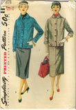 1950s Vintage Simplicity Sewing Pattern 4871 Misses Suit w Boxy Jacket Size 30 B