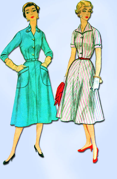 1950s Misses Simplicity Sewing Pattern 4873 Uncut Simple Misses Dress Sz 16 34B