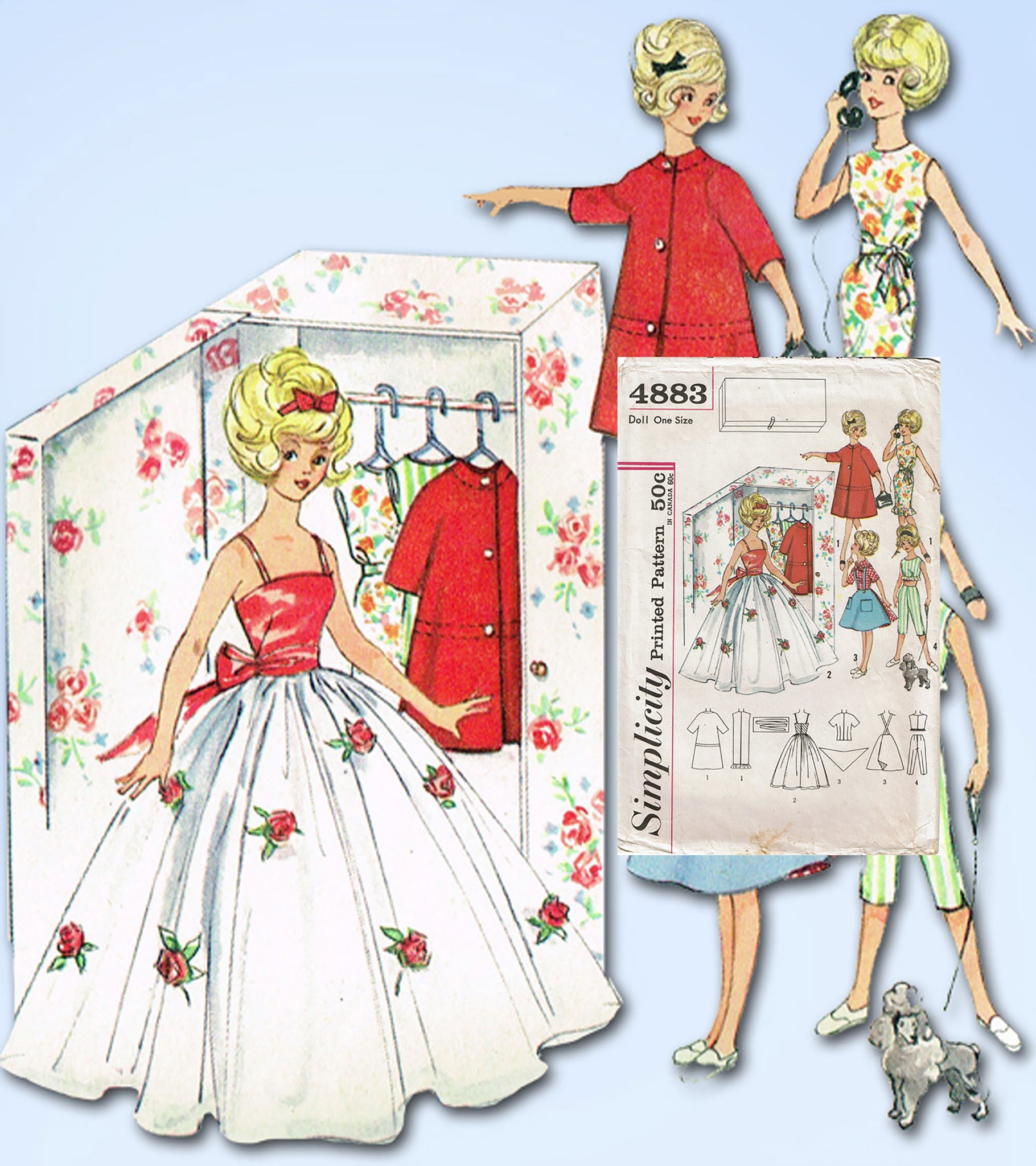 Simplicity 4883 TAMMY 12" Vintage Fashion DOLL Fabric Sewing
