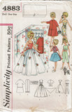 1960s Vintage Simplicity Sewing Pattern 4883 Cute 11inch Tammy Doll Clothes Set