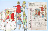 1960s Vintage Simplicity Sewing Pattern 4883 Cute 11inch Tammy Doll Clothes Set