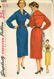 1950s Vintage Simplicity Sewing Pattern 4891 Uncut Misses Slender Dress Size 12
