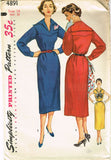 Simplicity 4891: 1950s Uncut Misses Sailor Dress Sz 32 B Vintage Sewing Pattern