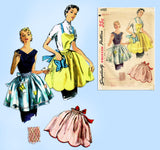1950s Vintage Simplicity Sewing Pattern 4900 Misses Scalloped Apron Fits All