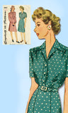Simplicity 4906: 1940s Charming Misses WWII Dress Sz 36 B Vintage Sewing Pattern