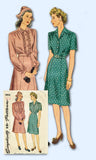 Simplicity 4906: 1940s Charming Misses WWII Dress Sz 36 B Vintage Sewing Pattern