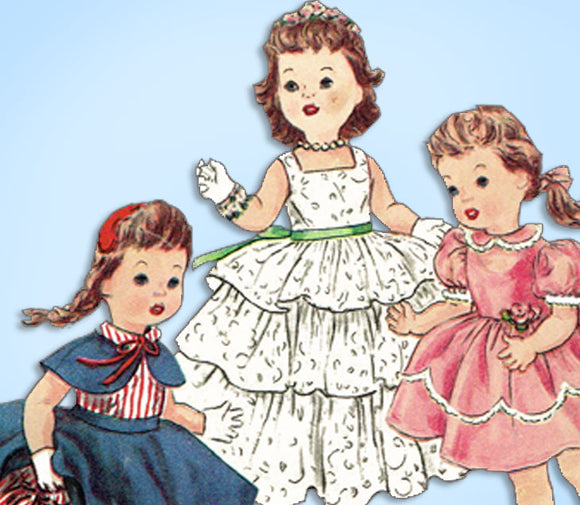 Simplicity 4908: 1950s Cute 17in Saucy Walker Doll Clothes Vintage Sewing Pattern