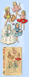 1950s Vintage Simplicity Sewing Pattern 4909 21.5 Inch Little Girl Doll Clothes