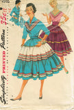 1950s Vintage Simplicity Sewing Pattern 4916 Uncut Misses' Squaw Dress Size 14